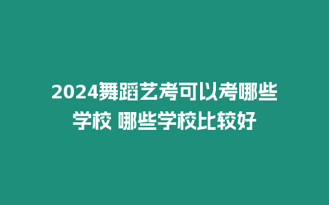 2024舞蹈藝考可以考哪些學校 哪些學校比較好