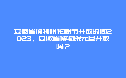 安徽省博物院花朝節開放時間2024，安徽省博物院元旦開放嗎？