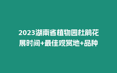 2023湖南省植物園杜鵑花展時間+最佳觀賞地+品種