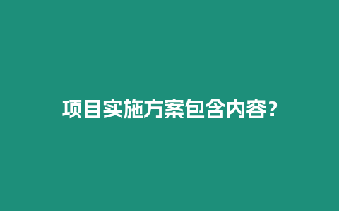 項目實施方案包含內容？