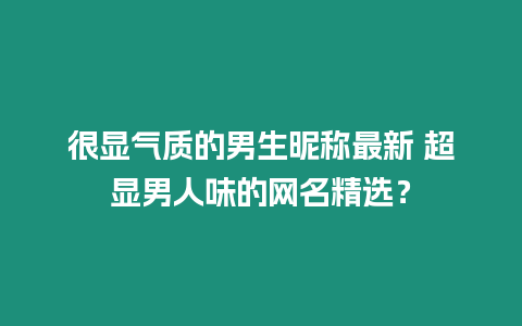 很顯氣質(zhì)的男生昵稱最新 超顯男人味的網(wǎng)名精選？