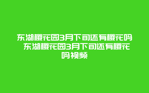 東湖櫻花園3月下旬還有櫻花嗎 東湖櫻花園3月下旬還有櫻花嗎視頻