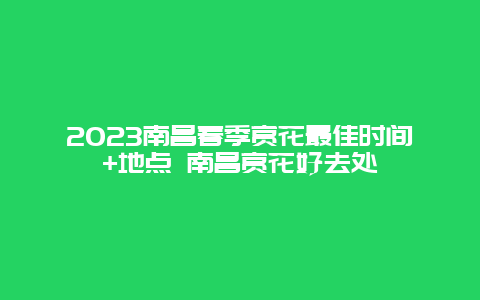 2024南昌春季賞花最佳時間+地點 南昌賞花好去處