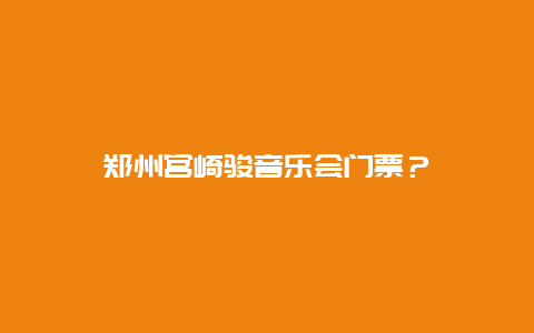 鄭州宮崎駿音樂(lè)會(huì)門票？