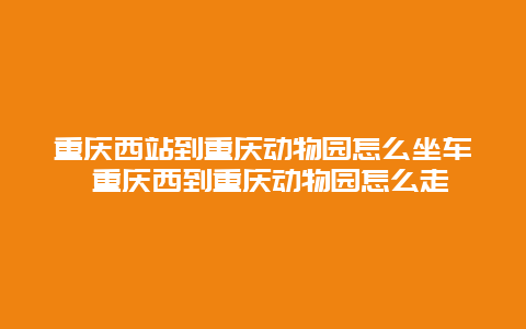 重慶西站到重慶動物園怎么坐車 重慶西到重慶動物園怎么走