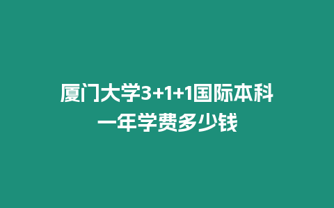 廈門大學3+1+1國際本科一年學費多少錢