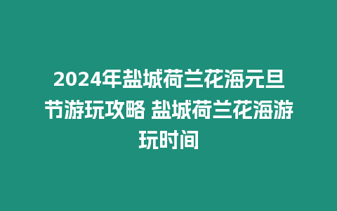 2024年鹽城荷蘭花海元旦節(jié)游玩攻略 鹽城荷蘭花海游玩時(shí)間