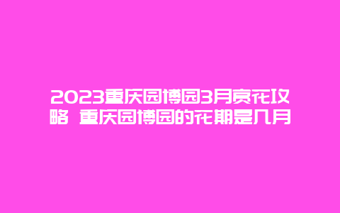 2024重慶園博園3月賞花攻略 重慶園博園的花期是幾月