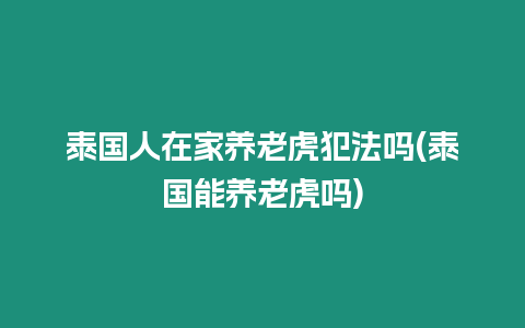 泰國人在家養老虎犯法嗎(泰國能養老虎嗎)