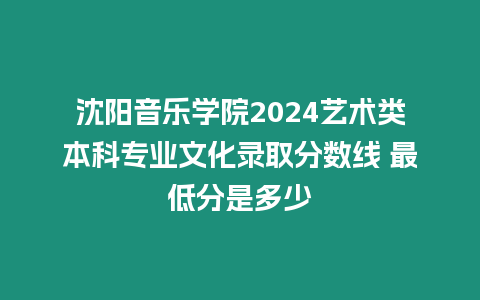 沈陽音樂學(xué)院2024藝術(shù)類本科專業(yè)文化錄取分?jǐn)?shù)線 最低分是多少