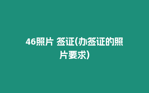 46照片 簽證(辦簽證的照片要求)