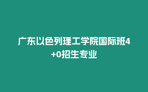 廣東以色列理工學(xué)院國(guó)際班4+0招生專業(yè)