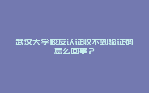 武漢大學校友認證收不到驗證碼怎么回事？