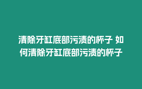 清除牙缸底部污漬的杯子 如何清除牙缸底部污漬的杯子