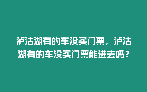 瀘沽湖有的車沒買門票，瀘沽湖有的車沒買門票能進去嗎？