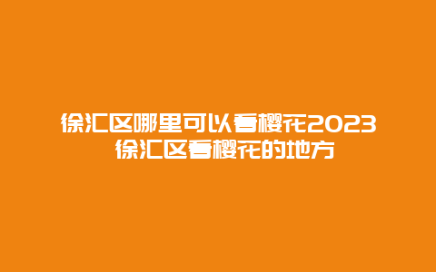 徐匯區哪里可以看櫻花2024 徐匯區看櫻花的地方