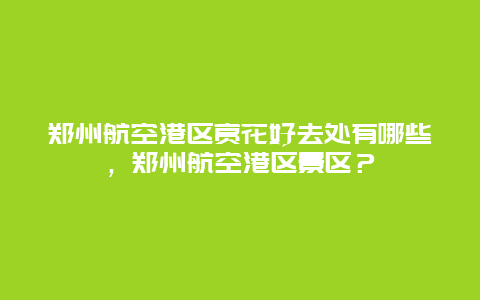 鄭州航空港區賞花好去處有哪些，鄭州航空港區景區？