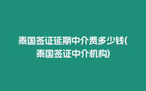 泰國(guó)簽證延期中介費(fèi)多少錢(qián)(泰國(guó)簽證中介機(jī)構(gòu))