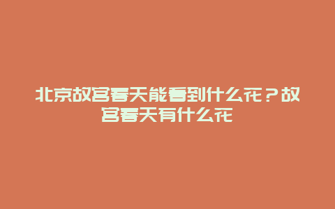 北京故宮春天能看到什么花？故宮春天有什么花