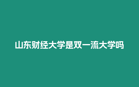 山東財經大學是雙一流大學嗎