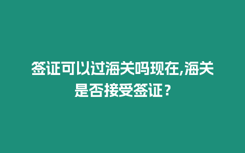 簽證可以過海關(guān)嗎現(xiàn)在,海關(guān)是否接受簽證？