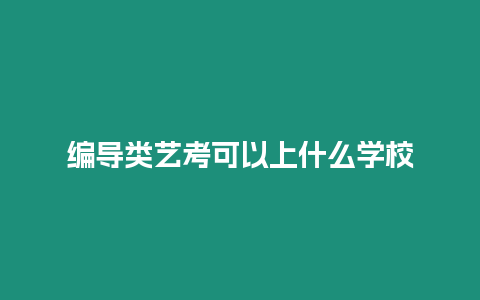 編導(dǎo)類藝考可以上什么學(xué)校