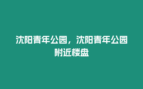 沈陽青年公園，沈陽青年公園附近樓盤