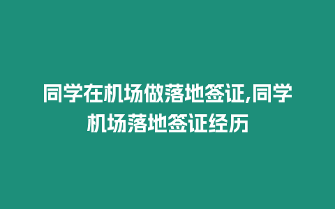 同學在機場做落地簽證,同學機場落地簽證經歷