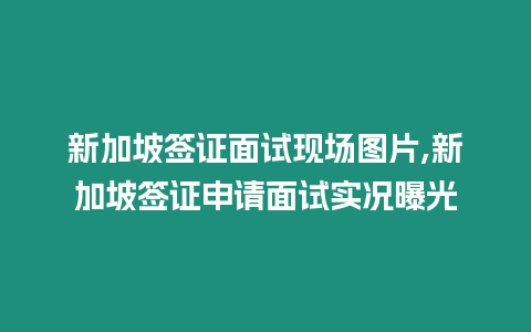 新加坡簽證面試現(xiàn)場(chǎng)圖片,新加坡簽證申請(qǐng)面試實(shí)況曝光