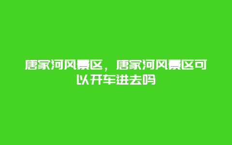 唐家河風景區，唐家河風景區可以開車進去嗎