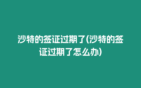 沙特的簽證過期了(沙特的簽證過期了怎么辦)