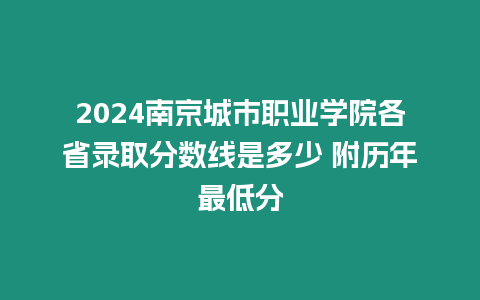 2024南京城市職業學院各省錄取分數線是多少 附歷年最低分