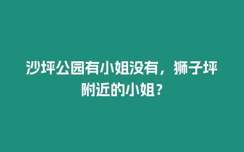 沙坪公園有小姐沒有，獅子坪附近的小姐？