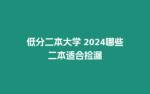 低分二本大學 2024哪些二本適合撿漏