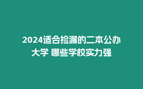 2024適合撿漏的二本公辦大學 哪些學校實力強