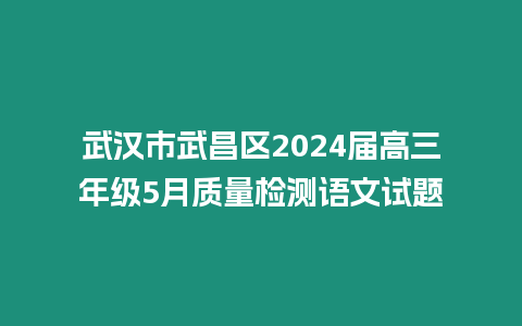 武漢市武昌區(qū)2024屆高三年級(jí)5月質(zhì)量檢測(cè)語(yǔ)文試題