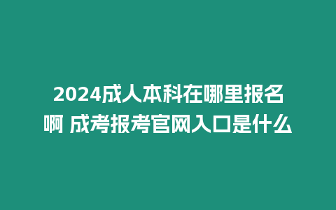 2024成人本科在哪里報名啊 成考報考官網入口是什么