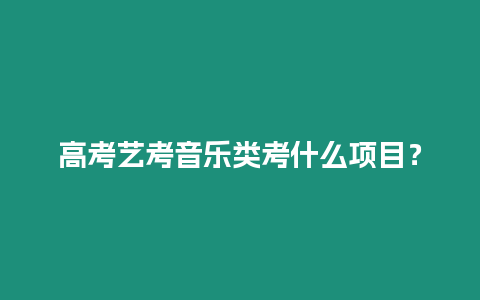 高考藝考音樂類考什么項(xiàng)目？