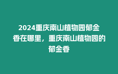 2024重慶南山植物園郁金香在哪里，重慶南山植物園的郁金香