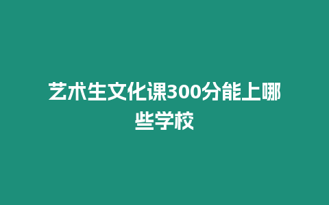 藝術(shù)生文化課300分能上哪些學(xué)校