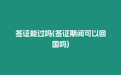 簽證能過嗎(簽證期間可以回國嗎)