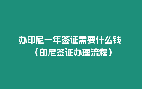 辦印尼一年簽證需要什么錢 （印尼簽證辦理流程）