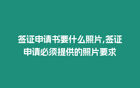 簽證申請書要什么照片,簽證申請必須提供的照片要求