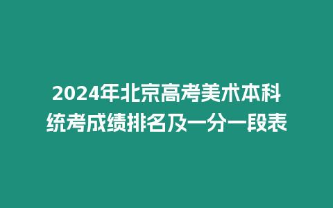 2024年北京高考美術(shù)本科統(tǒng)考成績排名及一分一段表