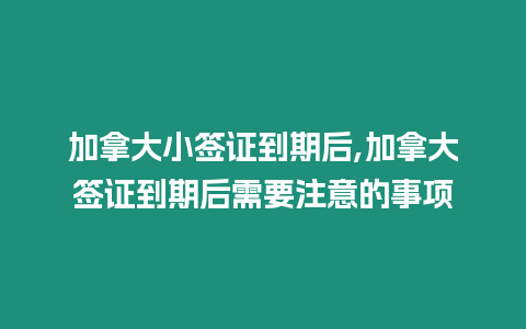 加拿大小簽證到期后,加拿大簽證到期后需要注意的事項