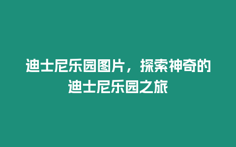 迪士尼樂園圖片，探索神奇的迪士尼樂園之旅