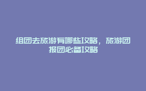 組團(tuán)去旅游有哪些攻略，旅游團(tuán)報(bào)團(tuán)必備攻略