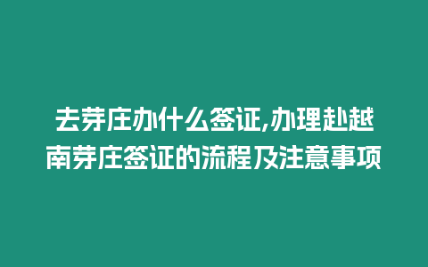 去芽莊辦什么簽證,辦理赴越南芽莊簽證的流程及注意事項