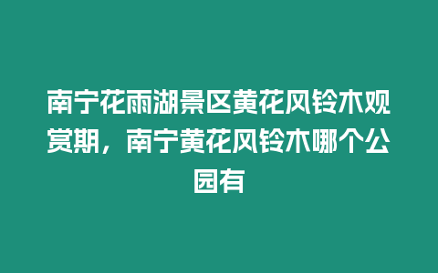 南寧花雨湖景區黃花風鈴木觀賞期，南寧黃花風鈴木哪個公園有