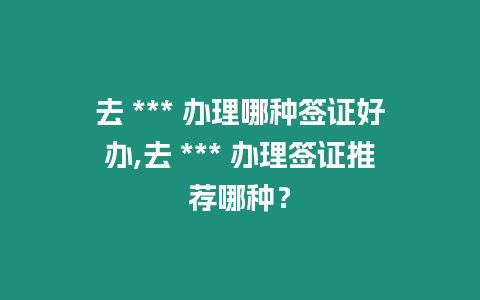 去 *** 辦理哪種簽證好辦,去 *** 辦理簽證推薦哪種？